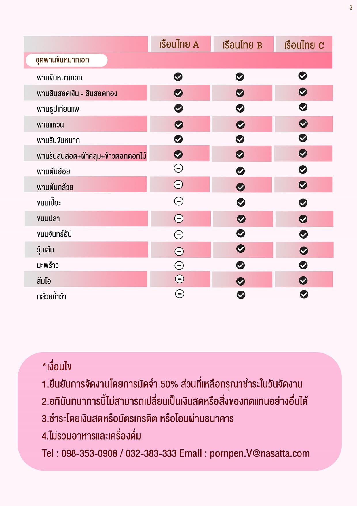 แพ็กเกจงานแต่งโซนเรือนไทย 3