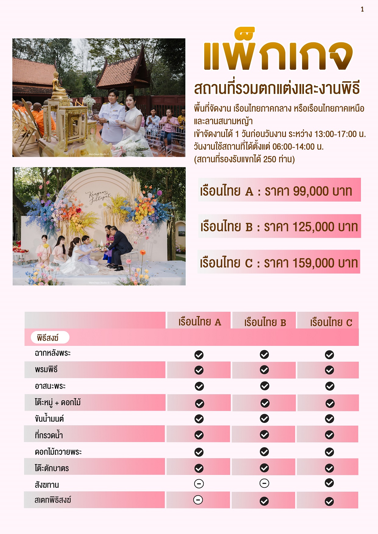 แพ็กเกจงานแต่งโซนเรือนไทย 1