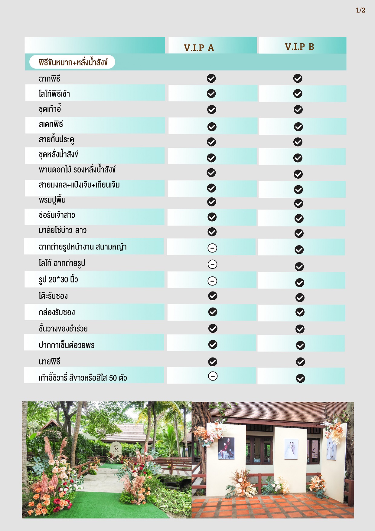 แพ็กเกจงานแต่งโซน vip 2